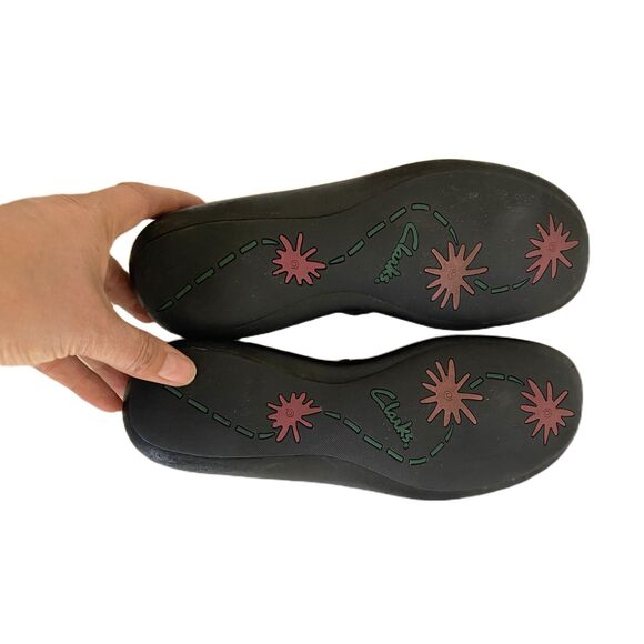 Clarks Brown Leather Split Toe Mary Jane Buckle Strap Boho Shoes Sz 8.5 M - Picture 4 of 8